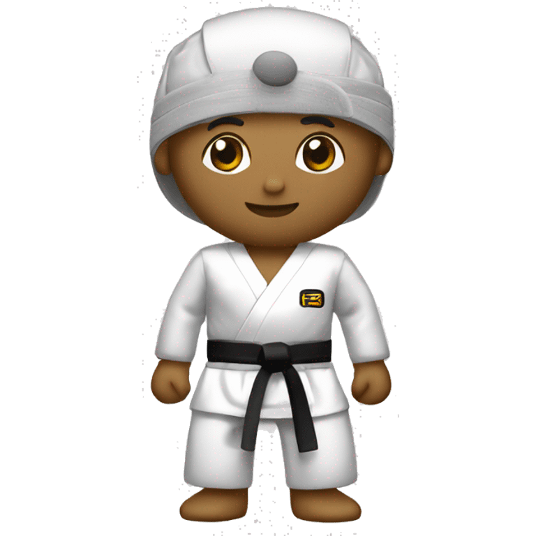 Taekwondo black belt with 3 lines in both end dress emoji