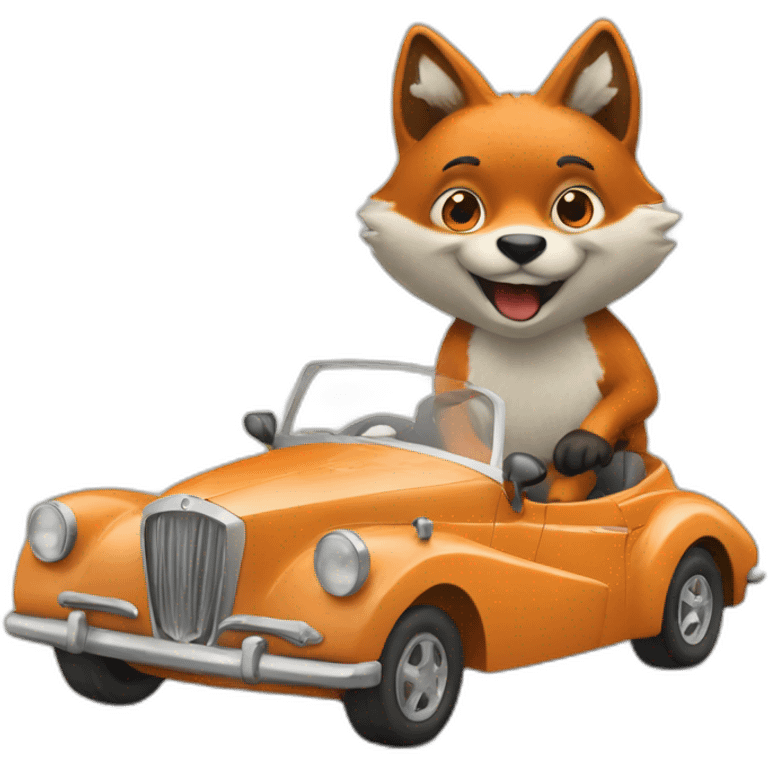 Renard en voiture emoji