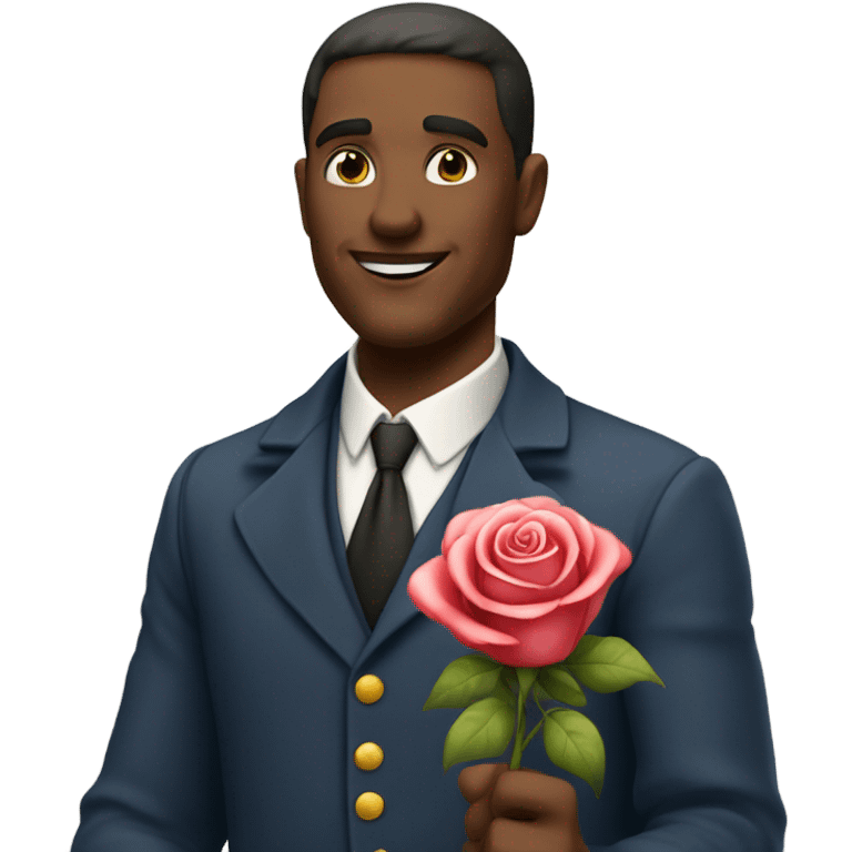 french guy smirking with a rose  emoji