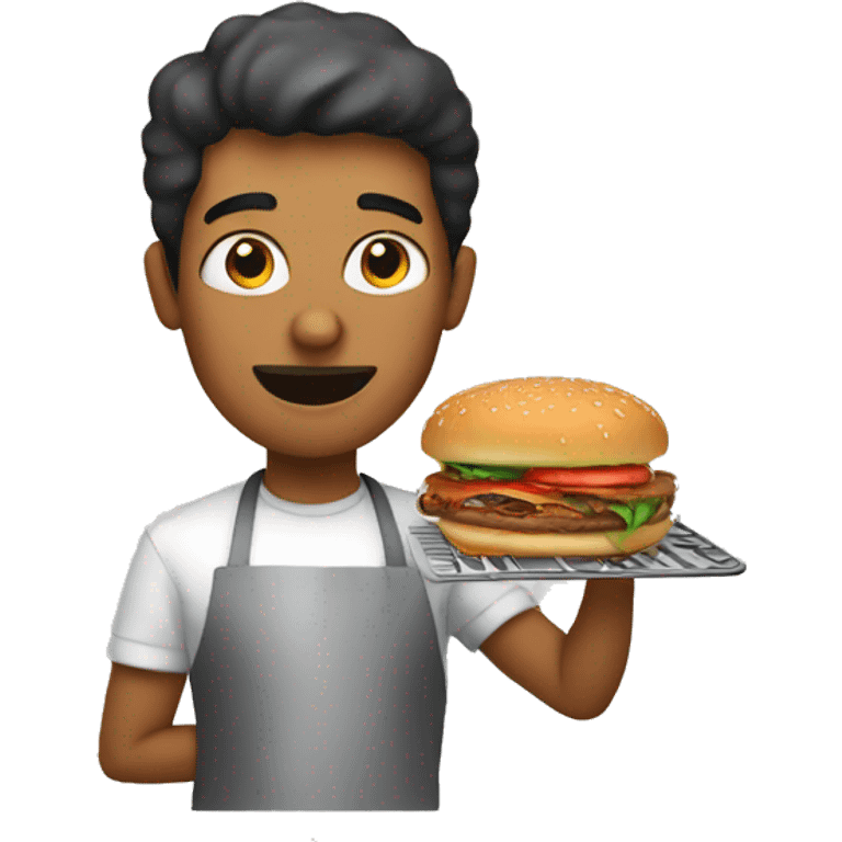 person cooking burgers emoji