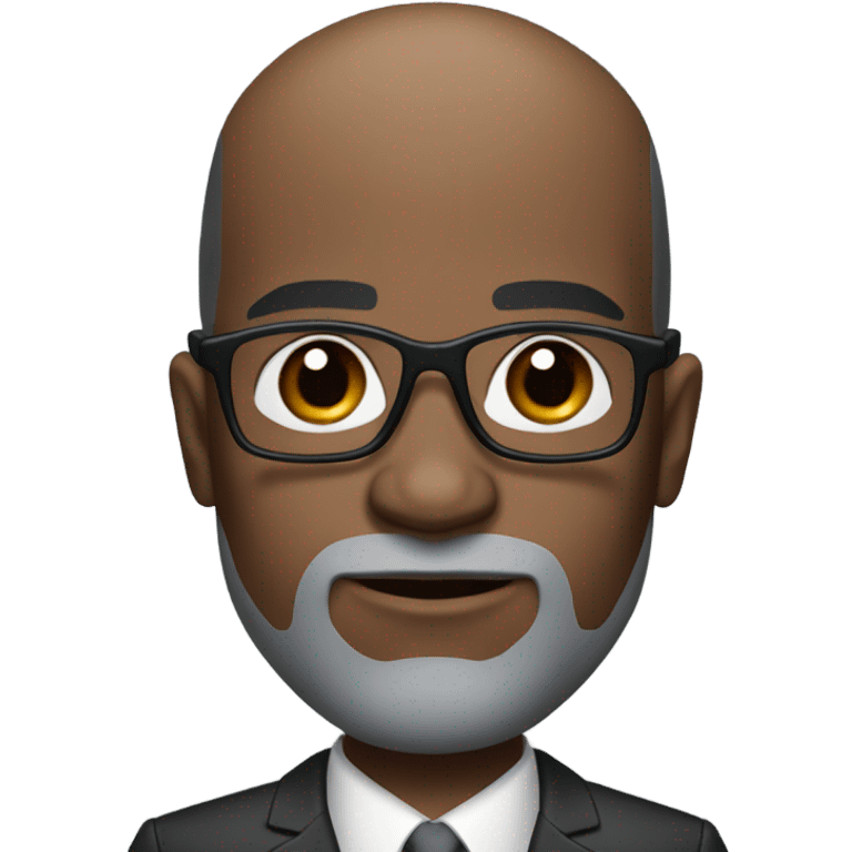 deon sanders with round face and suit and glasses and buzz cut and small eyes and over 50 small gray bearded receding hairline and small black eyes and wrinkled forehead emoji