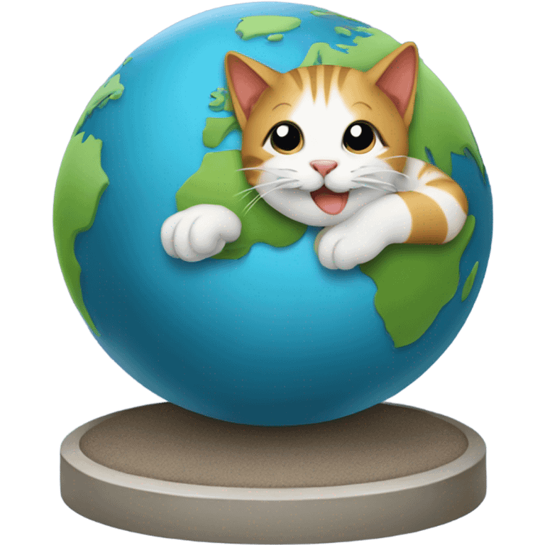 Earth but a cat is eating  emoji