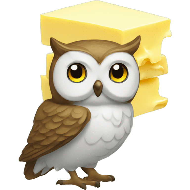 owl on top of butter emoji