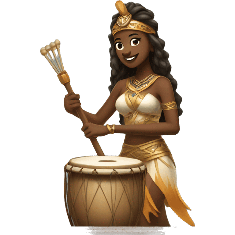 Goddess drumming with frame drum and beater emoji