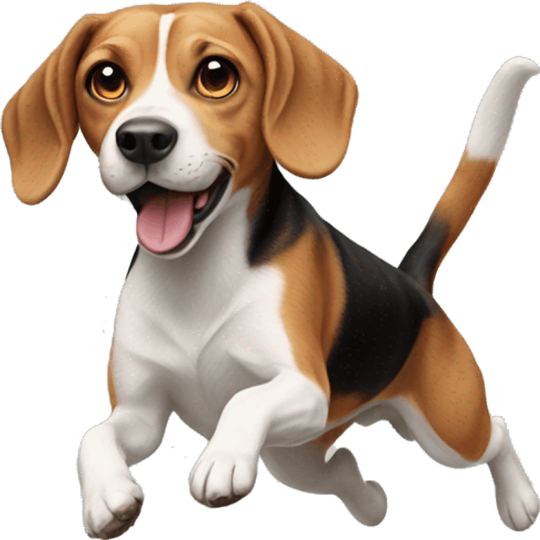 Jumping beagle emoji