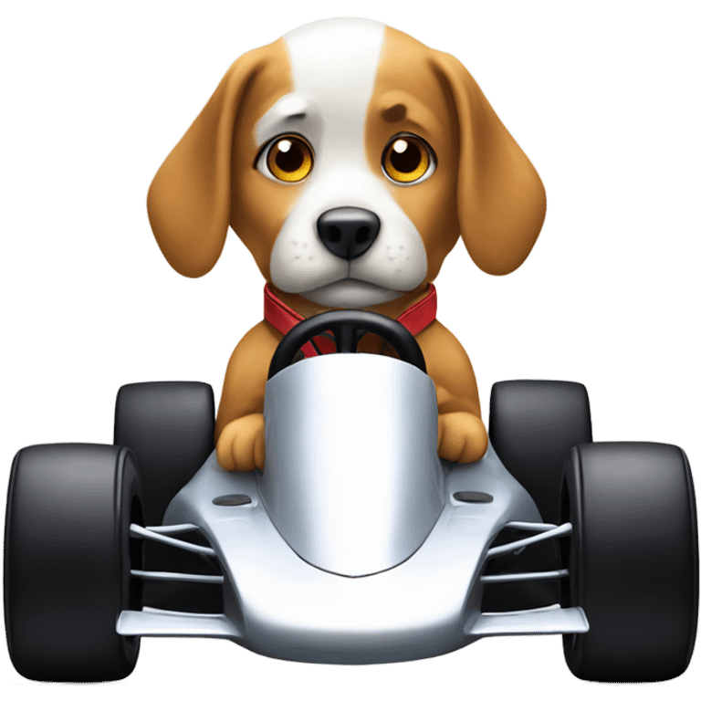 Dog in formula car emoji