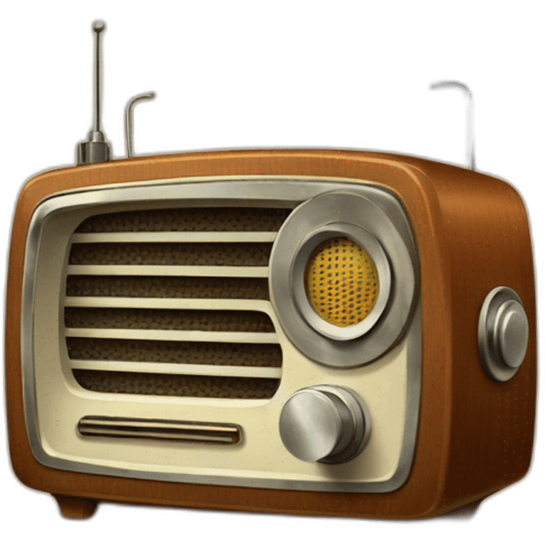 cartoon vintage radio emoji