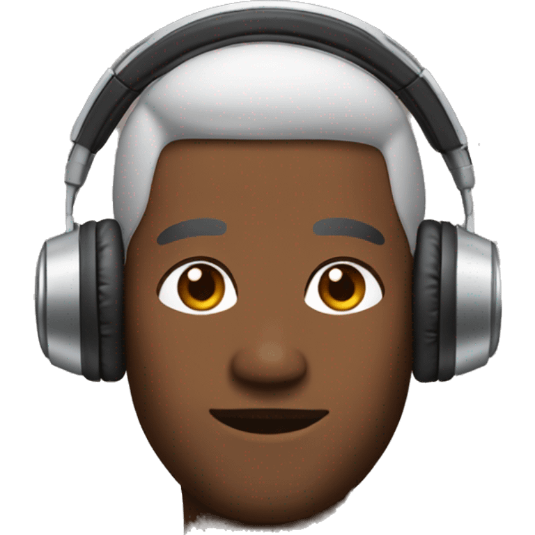 brown skin man with a pair of headphones on emoji