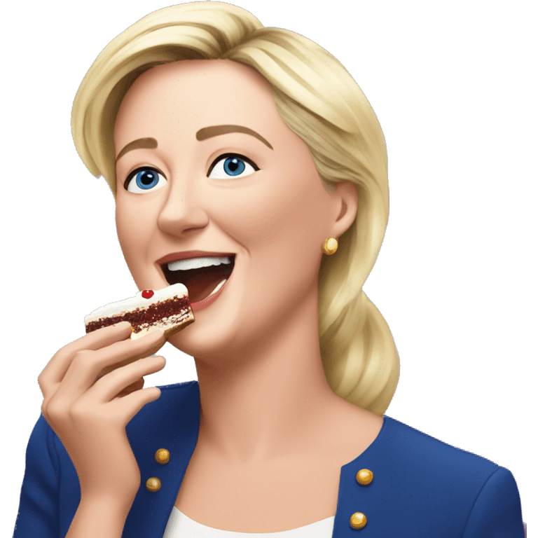 Marine Le pen eat cake emoji