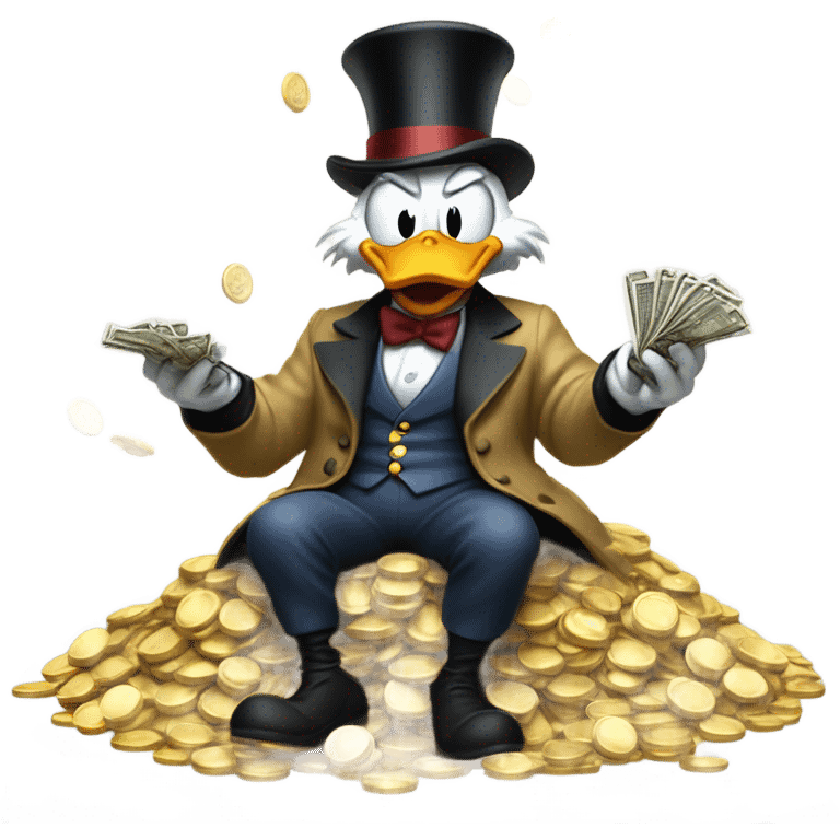 Scrooge McDuck counting money emoji