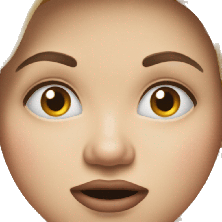 Un emoji avec les sourcils froncés la langue mordue qui sort et le coude en avant sa main contre sa face emoji