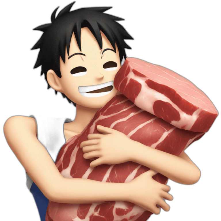 Luffy hug Meat emoji