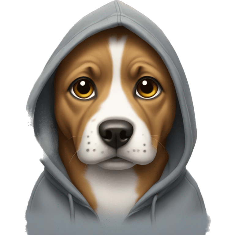 Dog wearing a hoodie  emoji