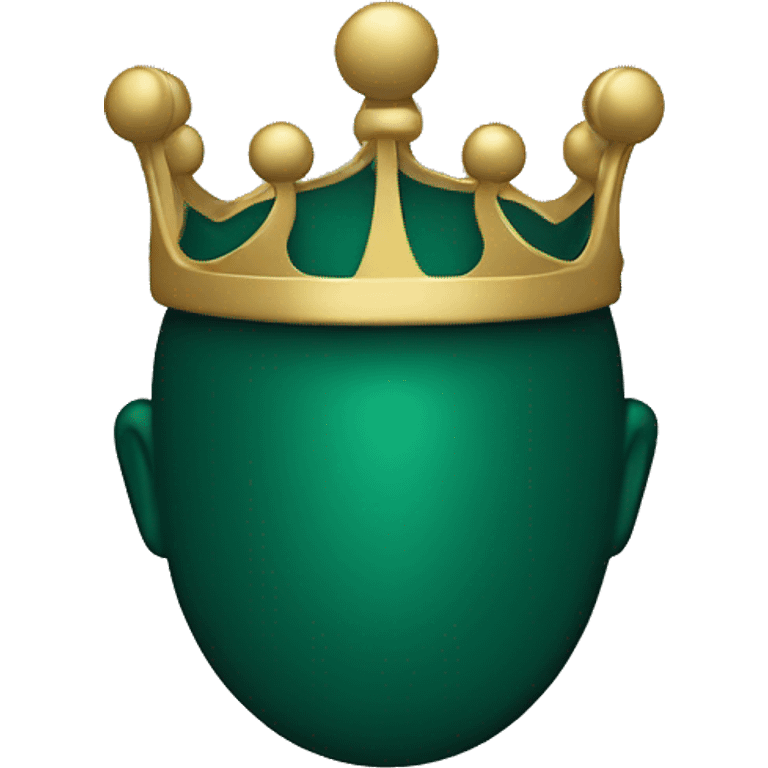 The crown is dark emerald in color emoji