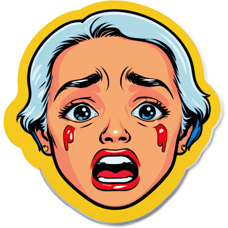 Pop art crying  emoji