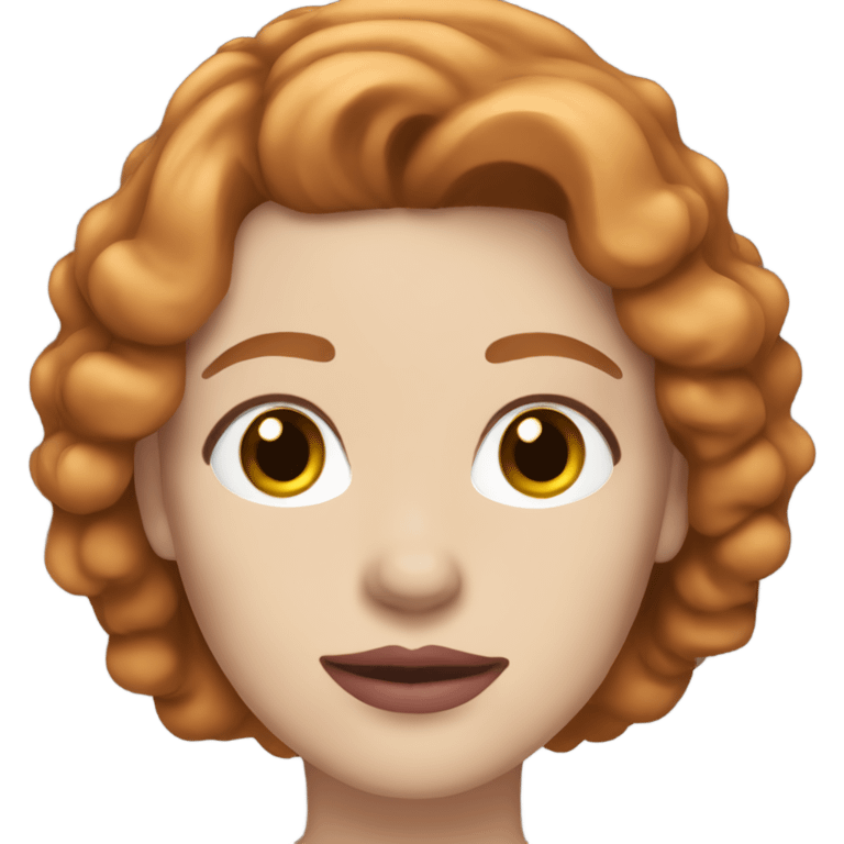 pale pretty woman with shoulder length ginger-brown hair, natural pink lips, and long lashes emoji