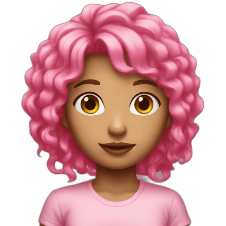 Pink hair girl height emoji