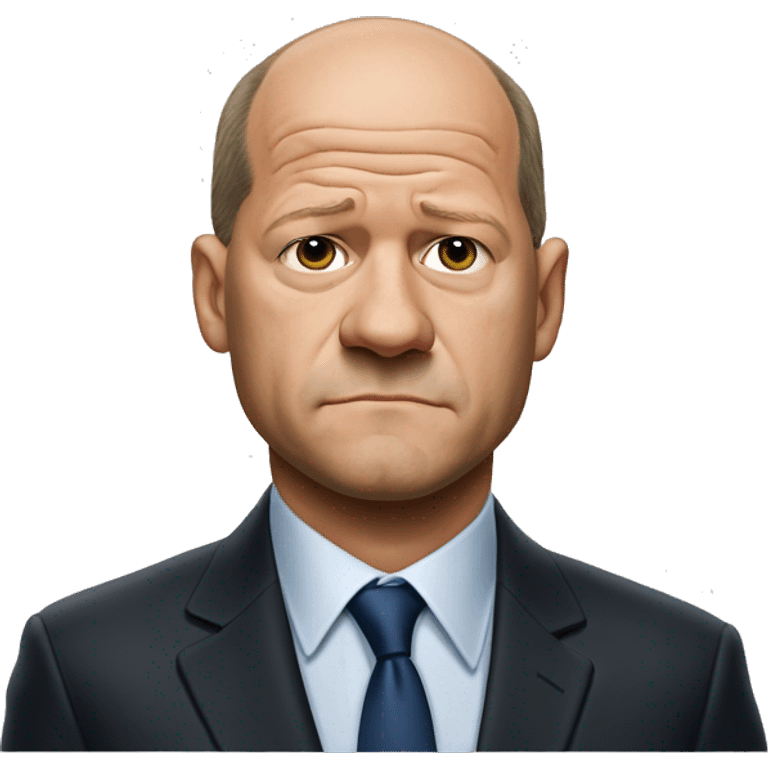 photorealistic Olaf Scholz  sad emoji