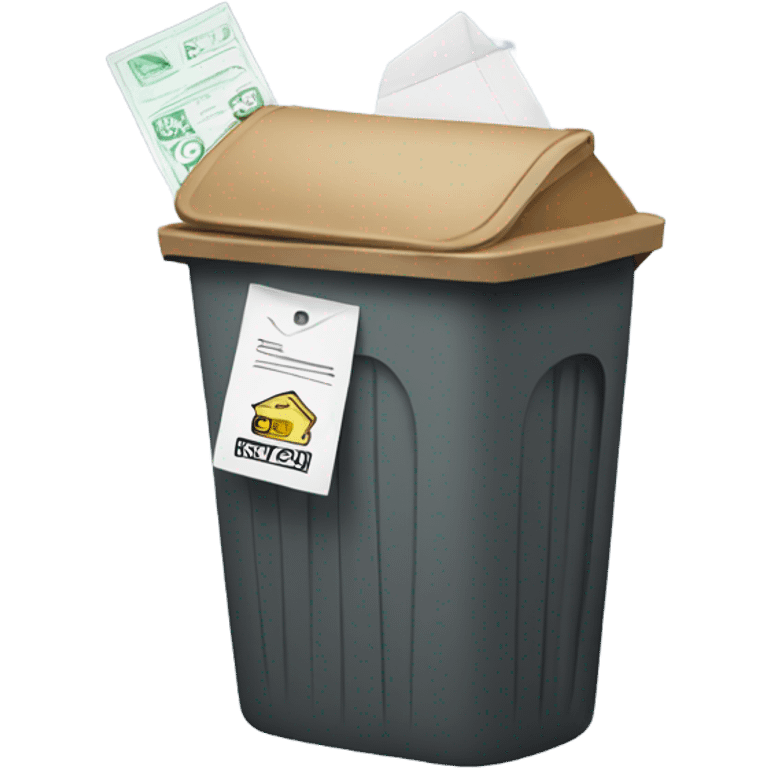 Trash Can accepting envelope emoji