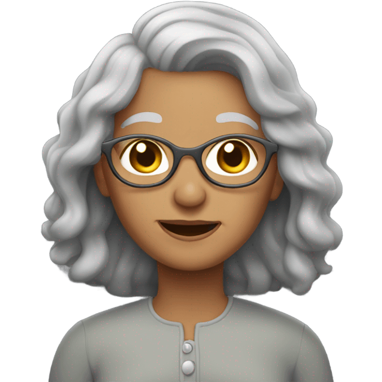 Younger Grandma with longer gray hair  emoji