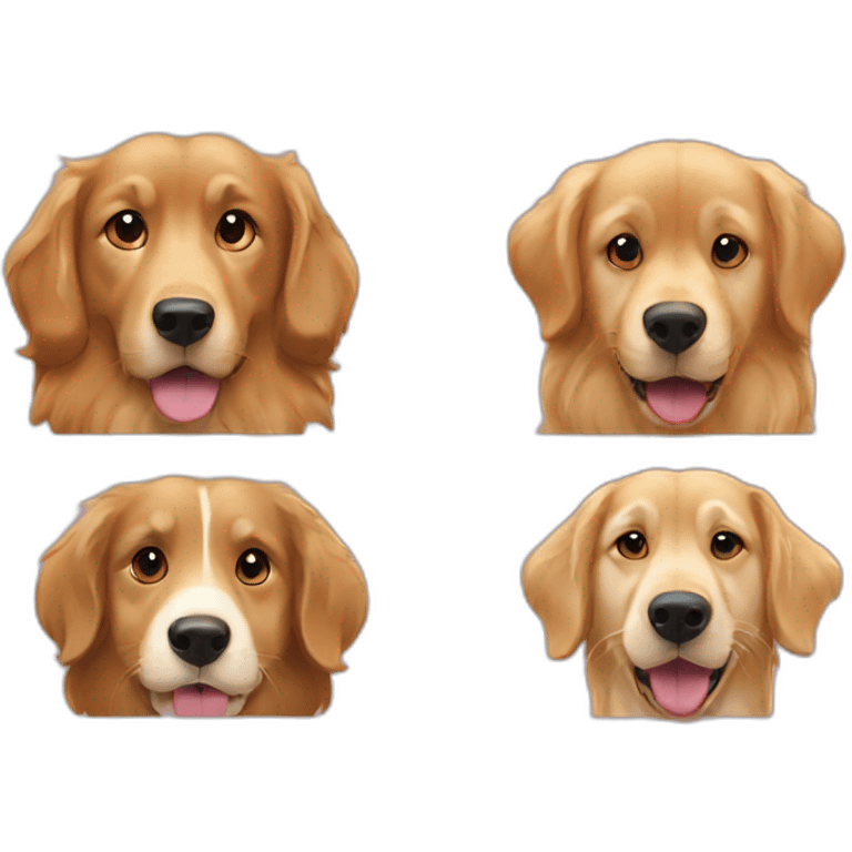 one chip, one Dale and one golden retriever dogs emoji