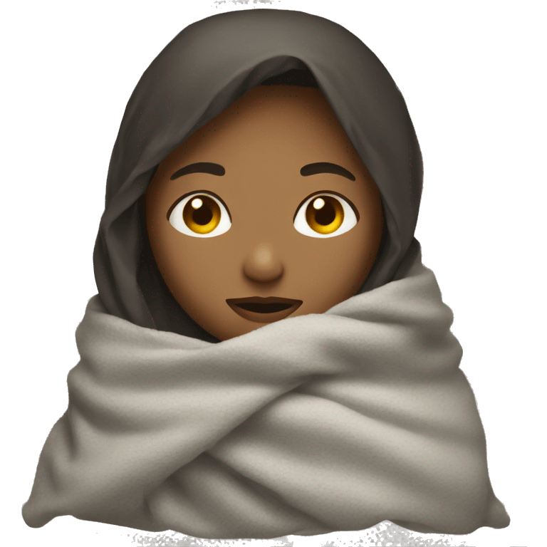 Girl wrapped with blanket  emoji