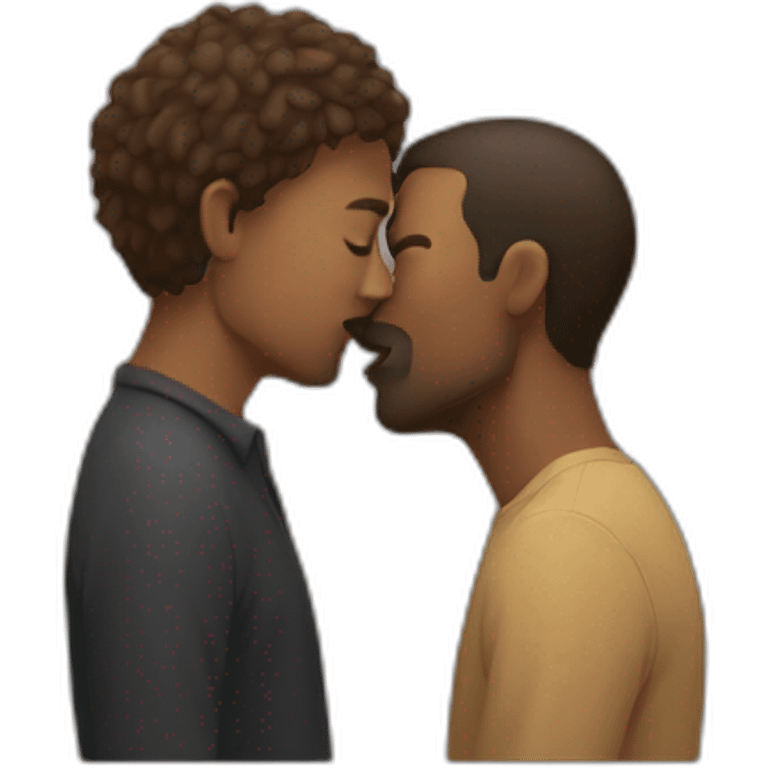 Men kissing emoji