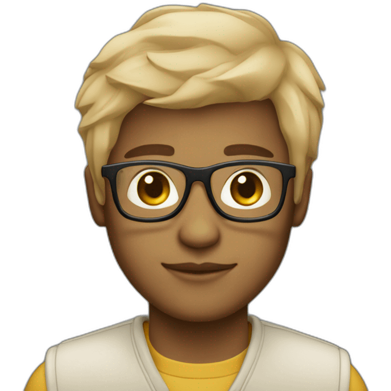 Light skin tone Programmer with glasses emoji