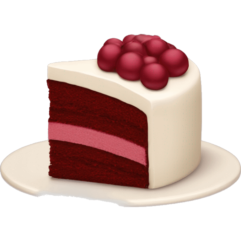 Burgundy piece of cake emoji