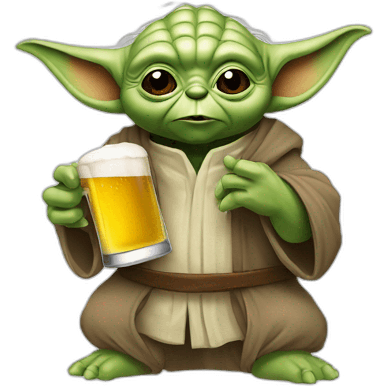 Yoda avec bière emoji