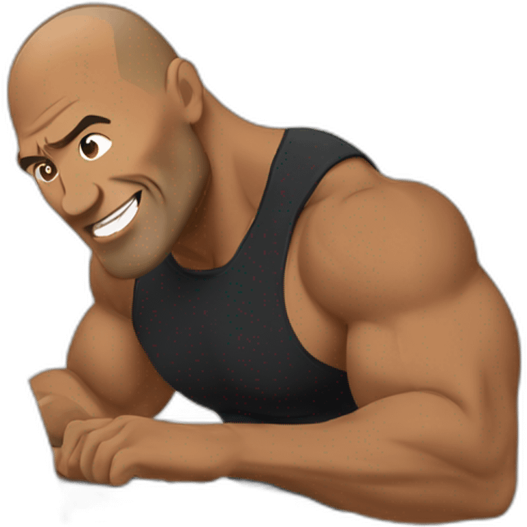 the rock using a laptop emoji