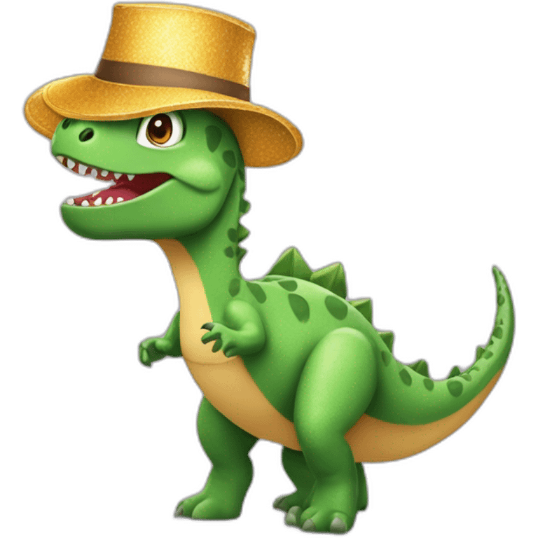 Dinosaure chapeau fête confettis emoji