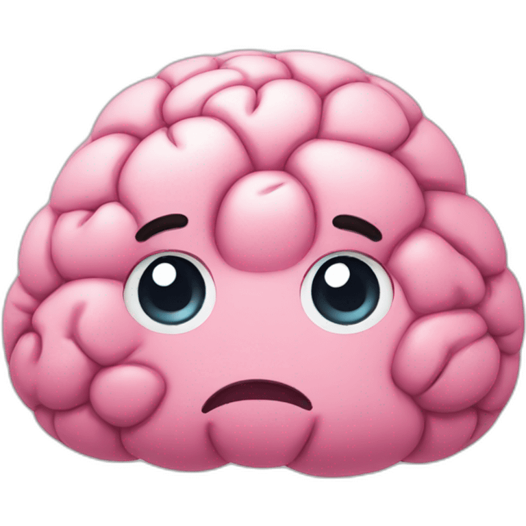 kawaii worried brain emoji