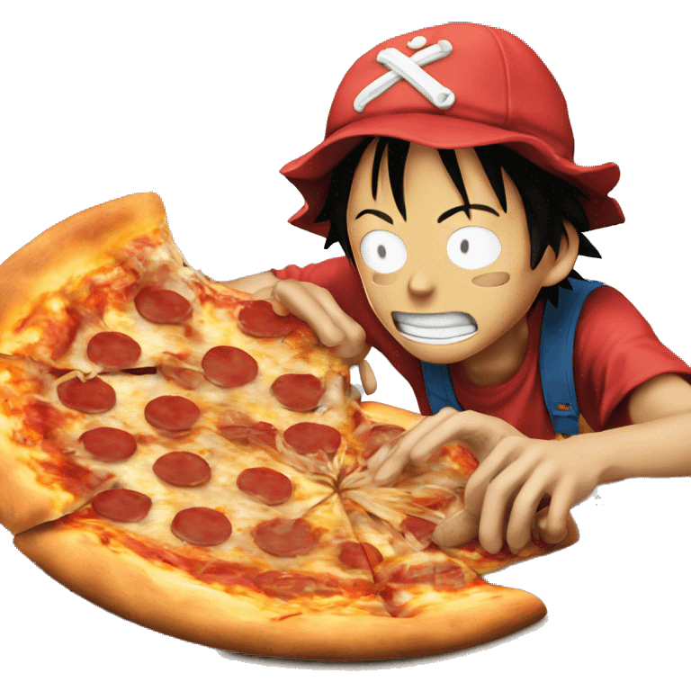 luffy qui mange une pizza emoji