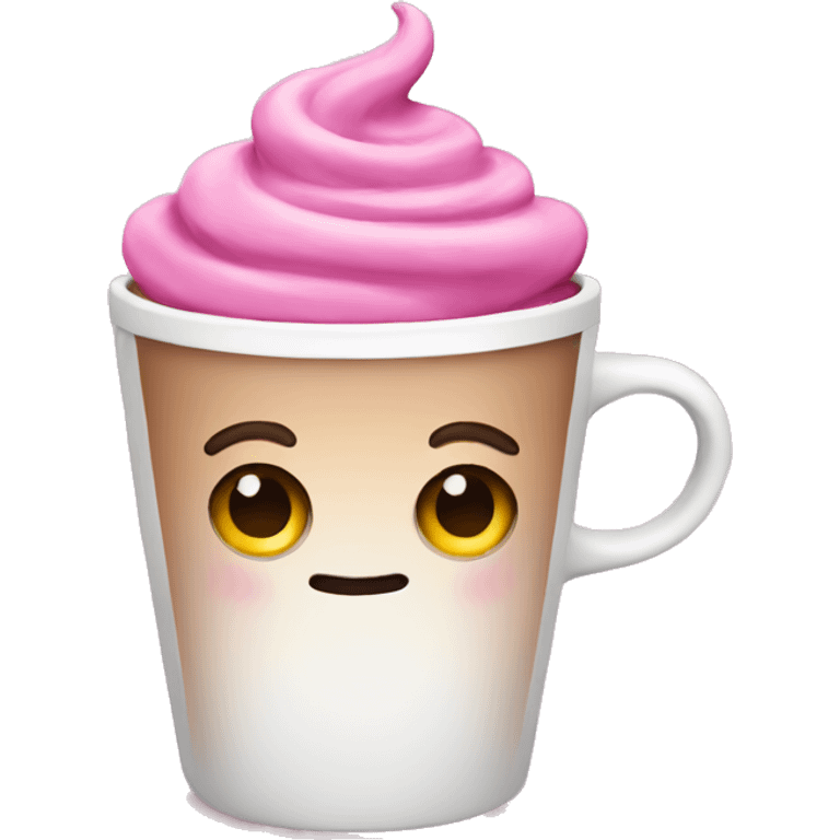 Pink coffee emoji