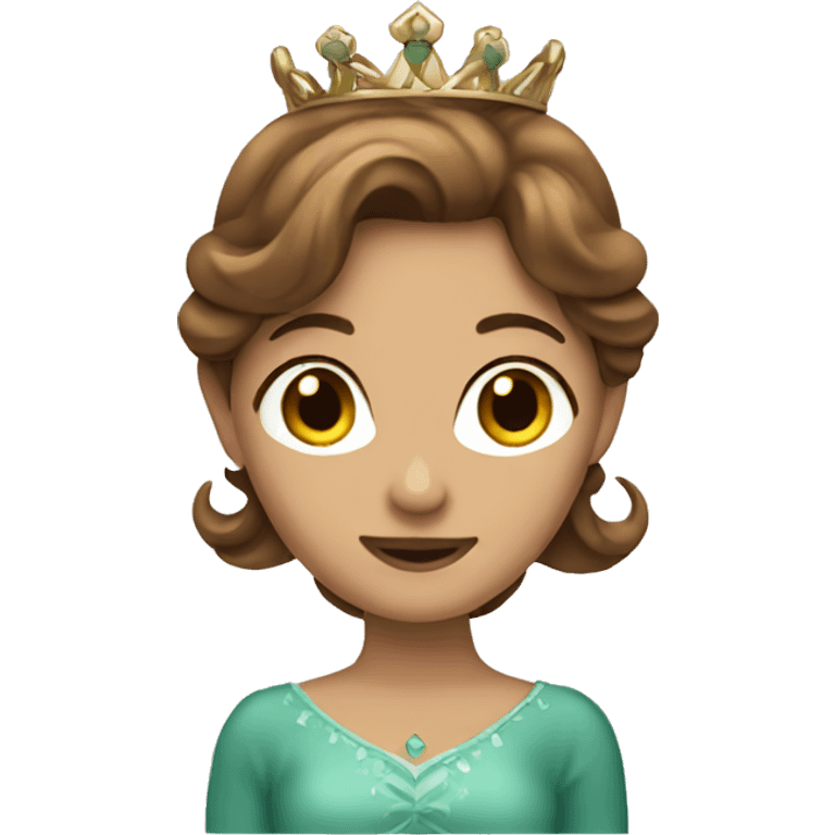 princess apple emoji with brown hair emoji