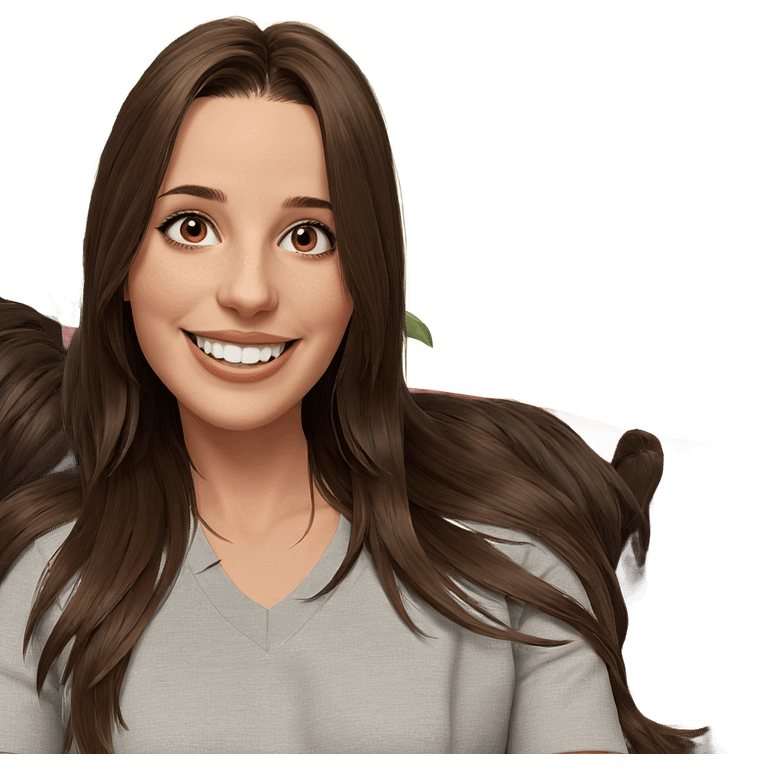 smiling girl with brown hair emoji