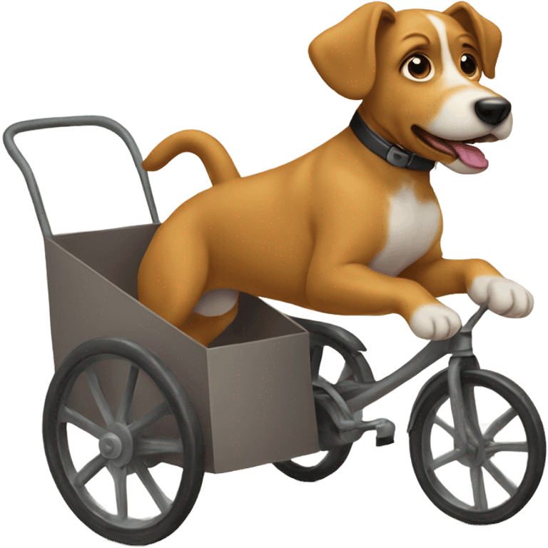 Dog riding tricycle emoji