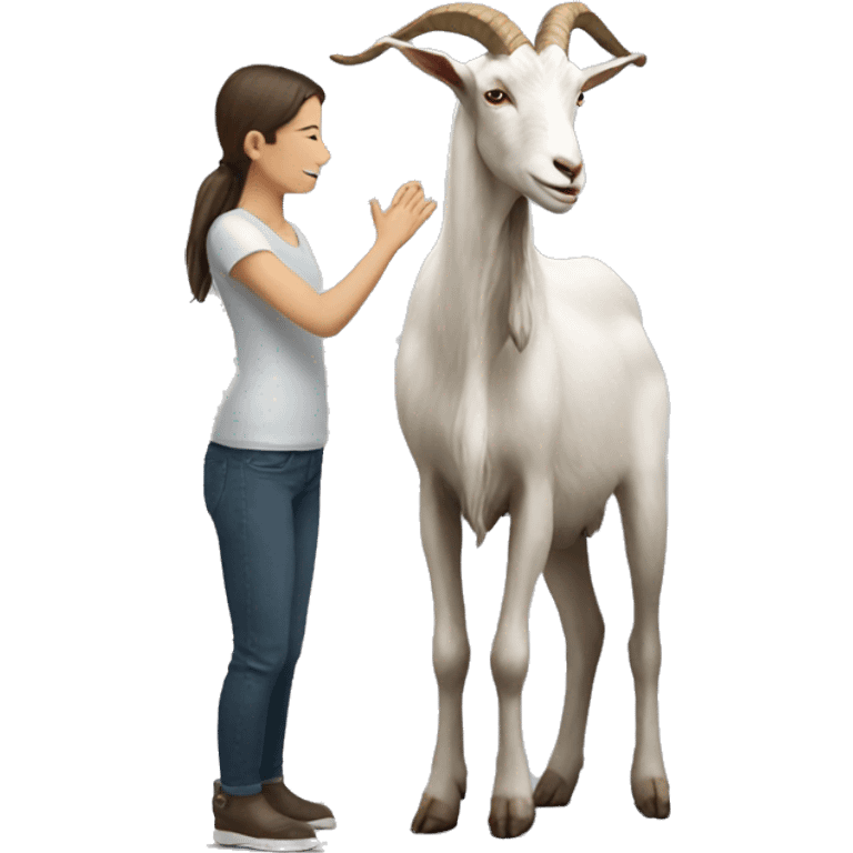 Goat standing on a person emoji