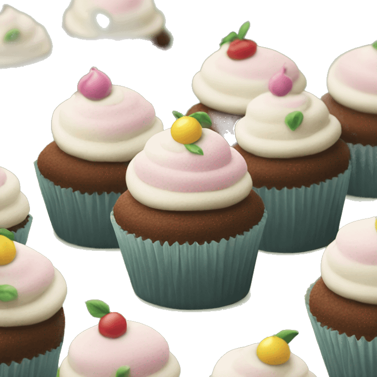 Cupcakes in a garden emoji