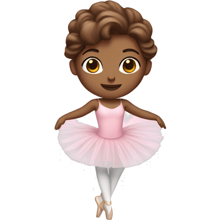 white ballerina with brown hair, wearing a pink tutu emoji