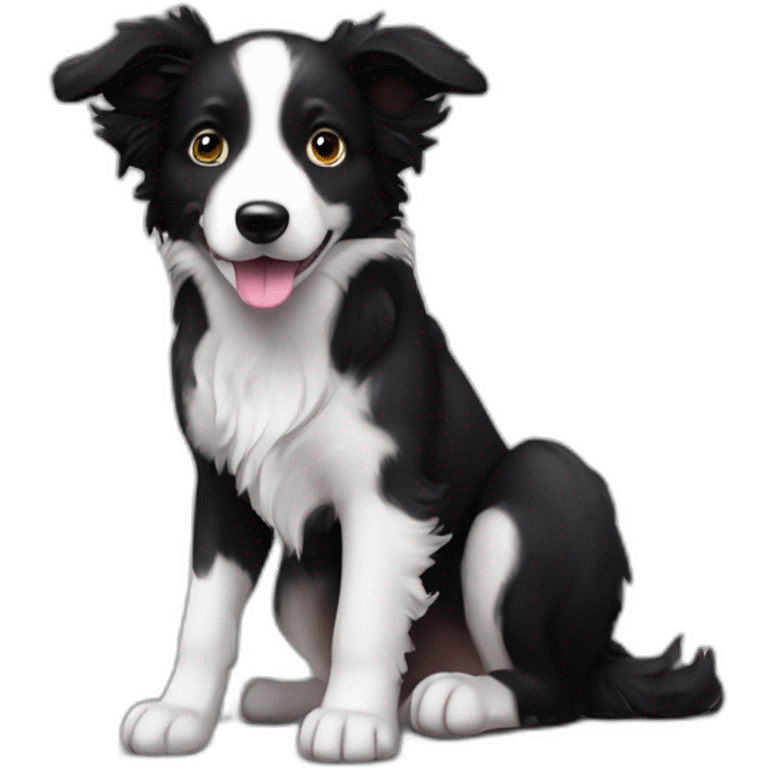 Perro negro tipo border collie de 7 meses emoji