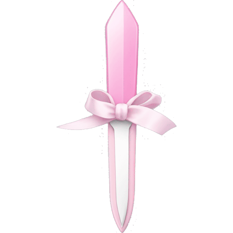 pastel pink daggers with white ribbons emoji