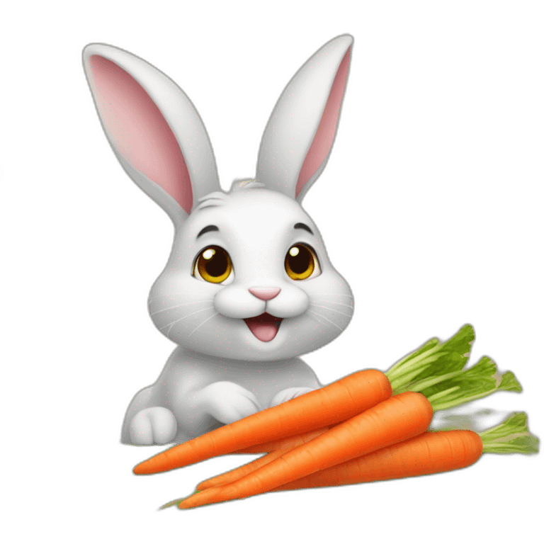 bunny eating all the carrots emoji