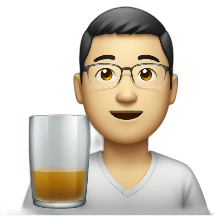 chinese guy with glass emoji