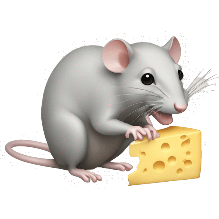 rat eating cheese emoji