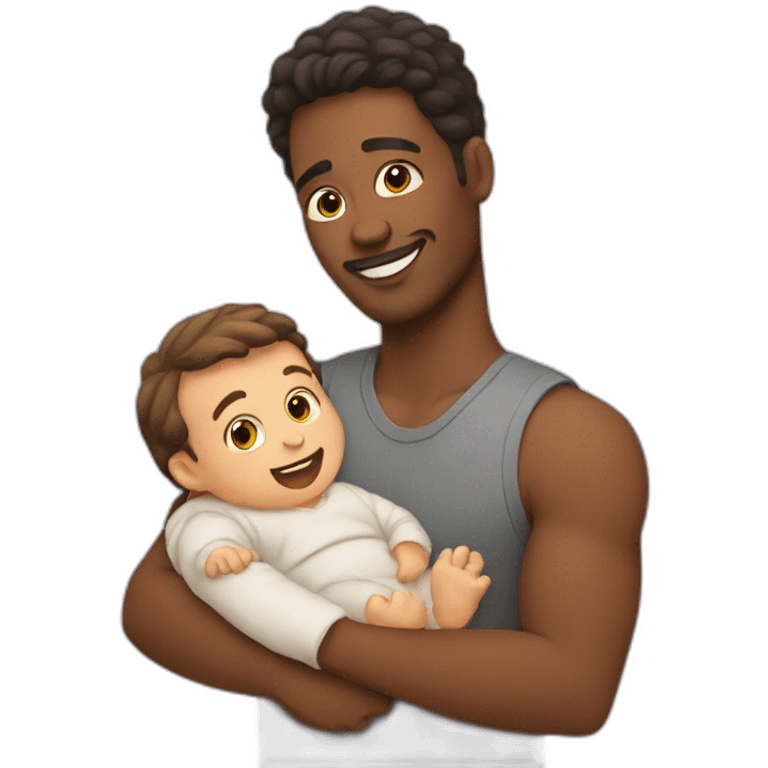 guy holding baby emoji