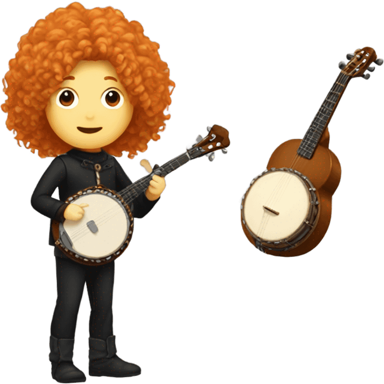 Vivaldi ginger wig chibi standing banjo  emoji