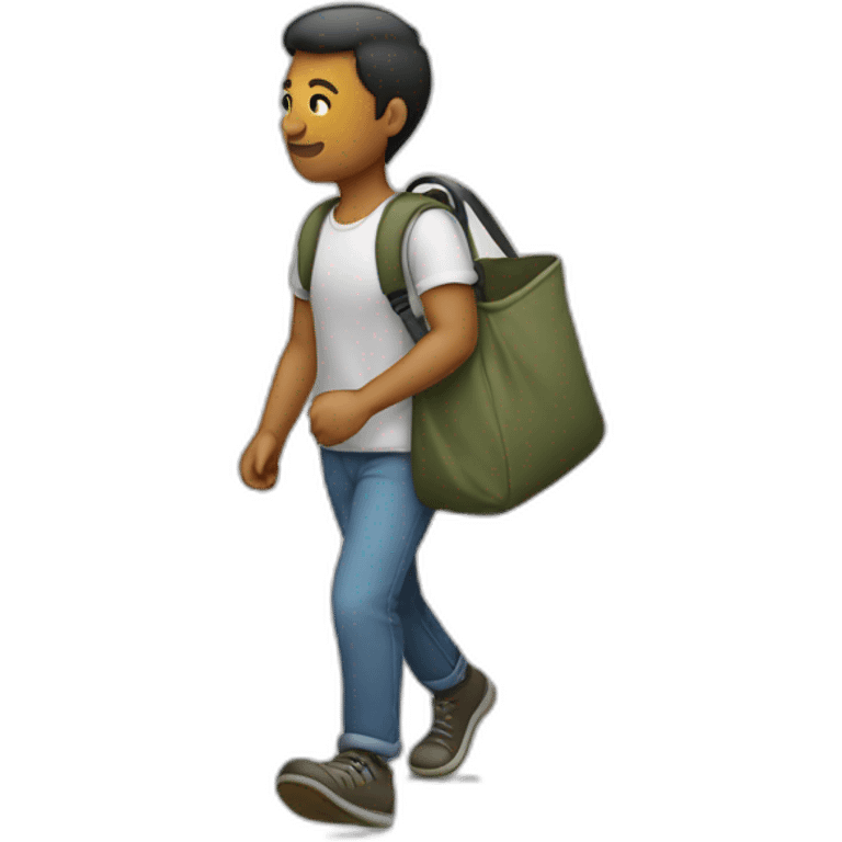 Walking with bag bag emoji