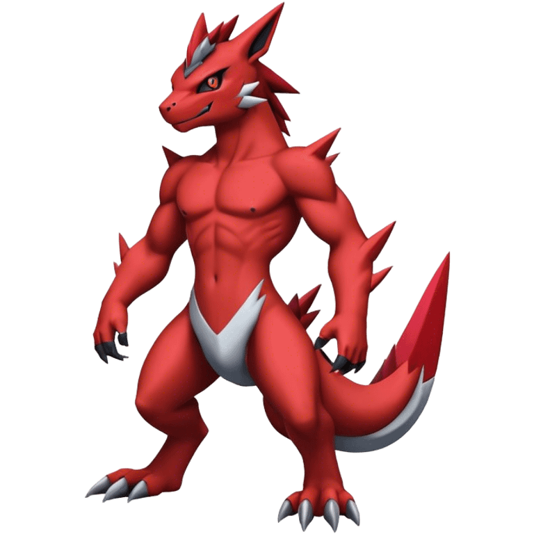 Edgy Cool Beautiful Guilmon-Zoroark, full body emoji